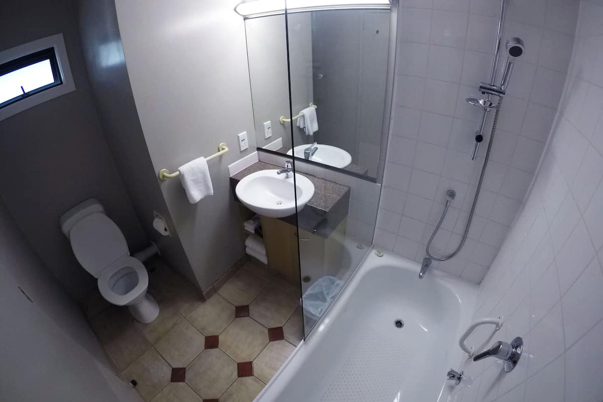 standard room, lake view | bathroom | free toiletries, hair dryer, towels, soap