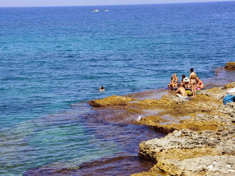 Beach umbrellas, beach towels, snorkeling