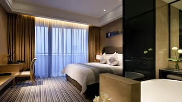 Deluxe Room, 1 King Bed, Balcony | Down duvets, minibar, in-room safe, desk
