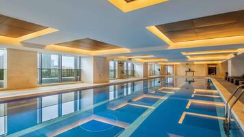 Indoor pool, seasonal outdoor pool, sun loungers