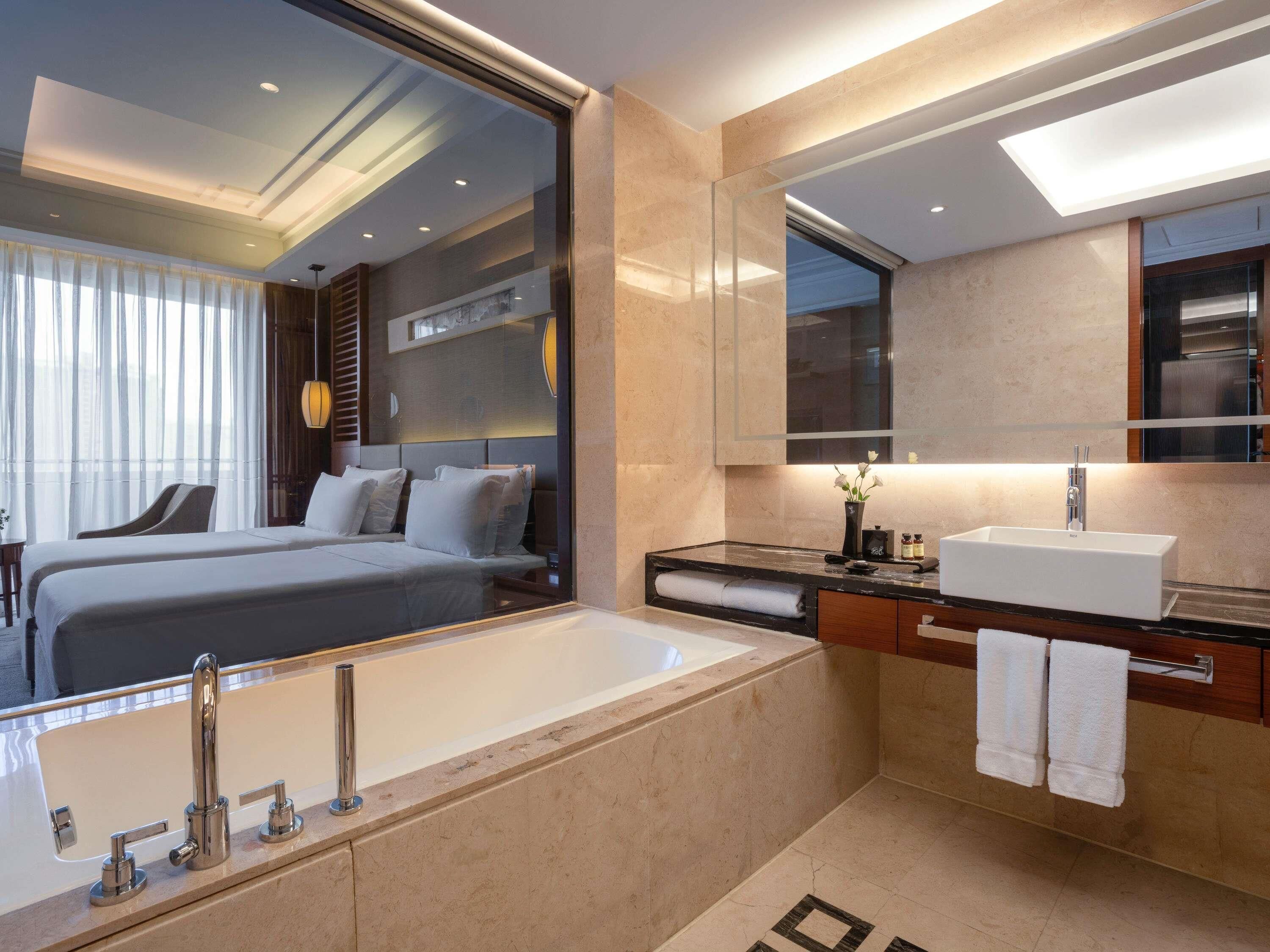 Down duvets, minibar, in-room safe, desk