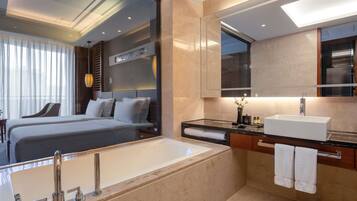 Down duvets, minibar, in-room safe, desk