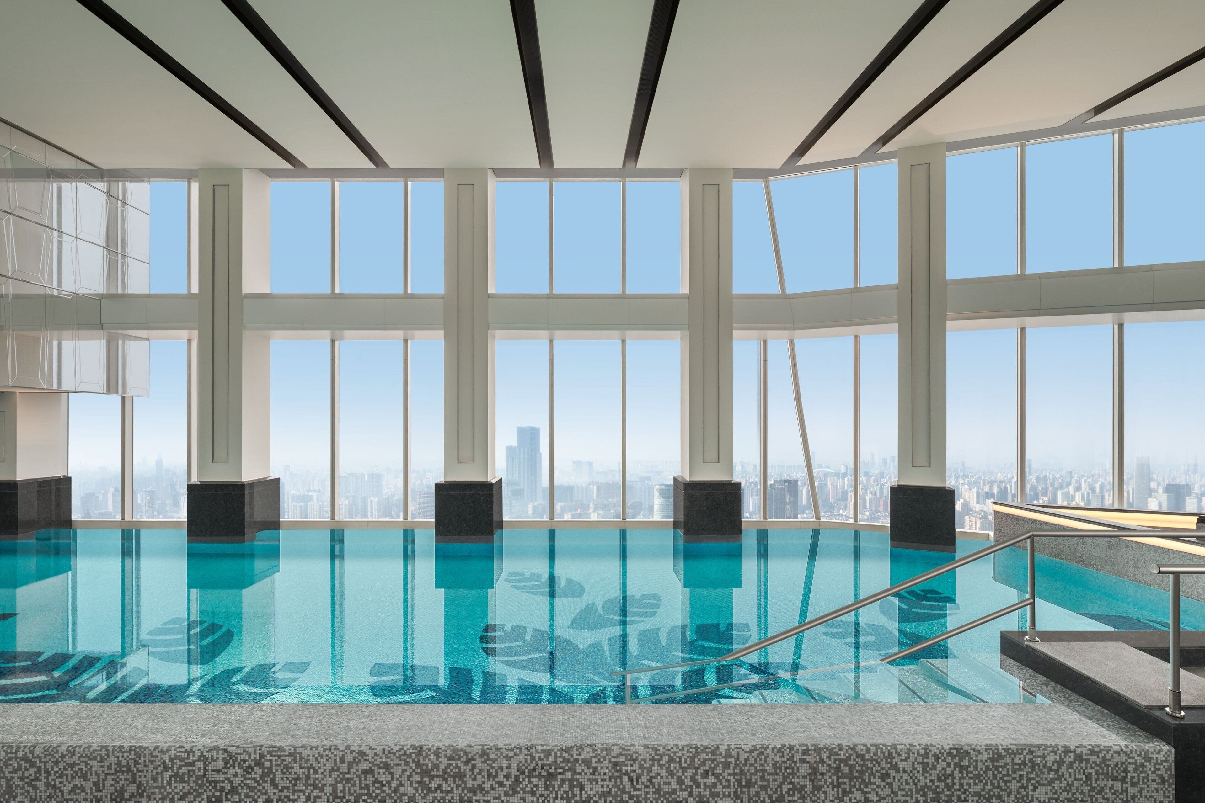 2 indoor pools, open 6:00 am to 10:00 pm, pool loungers