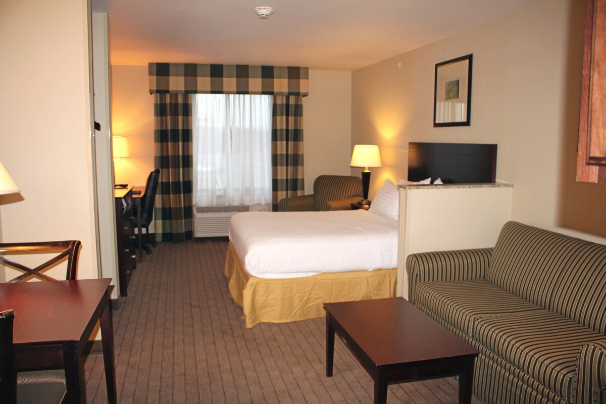 Suite, 1 Queen Bed | In-room safe, desk, iron/ironing board, free cots/infant beds