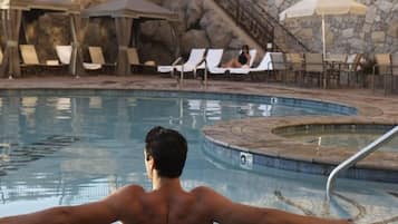 Indoor pool, outdoor pool, open 8:00 AM to 10:00 PM, free pool cabanas