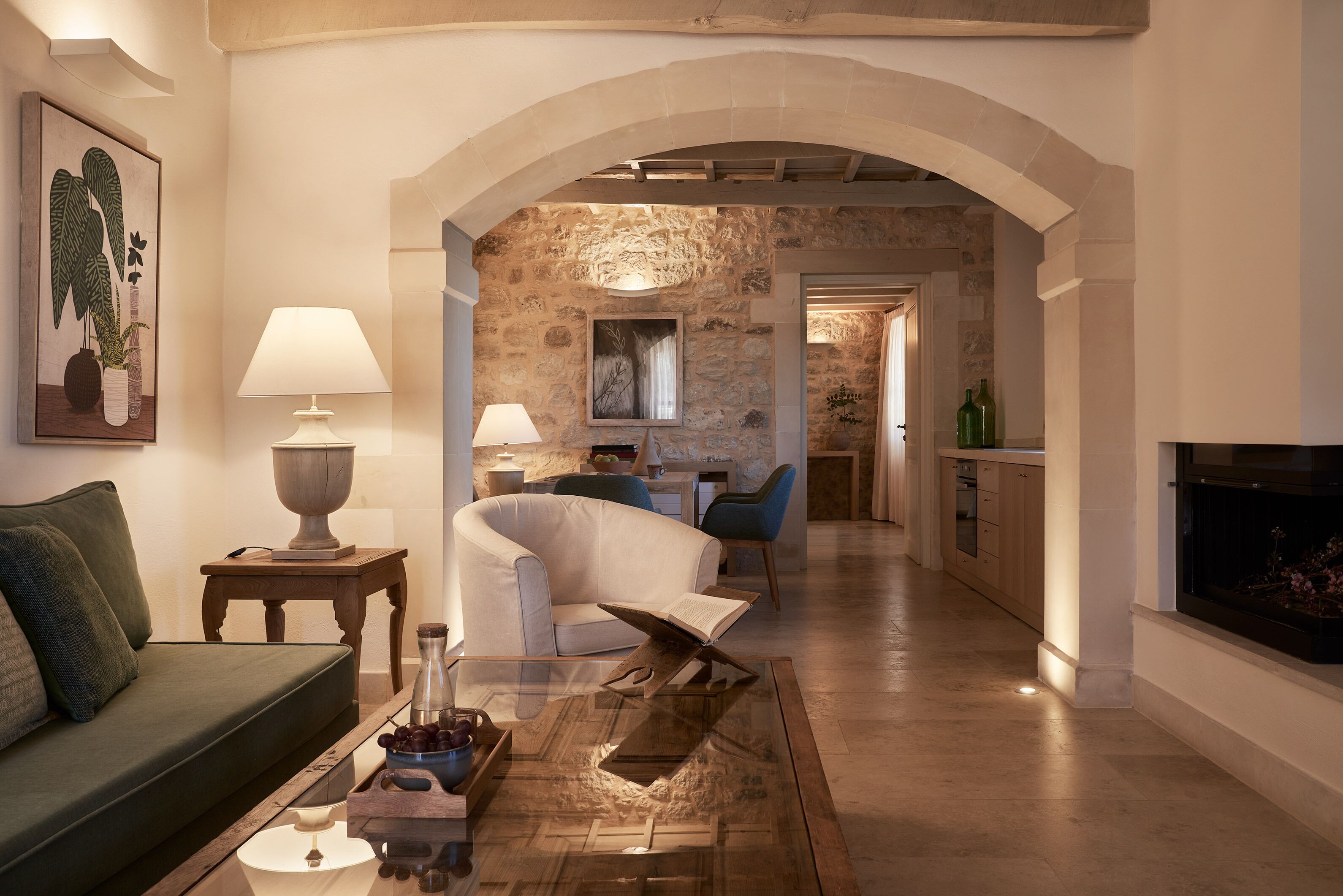 stone house suite borealis | living area | flat-screen tv