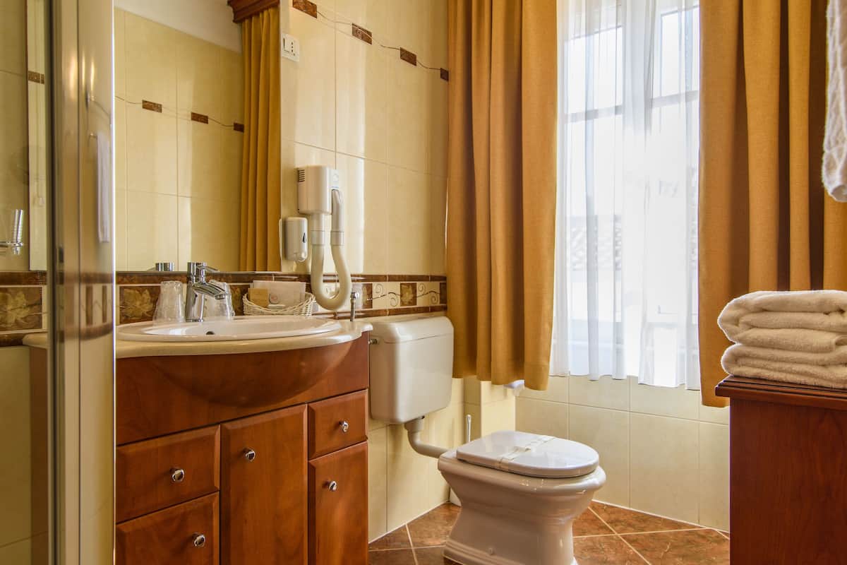 superior double room, city view | bathroom | shower, free toiletries, hair dryer, bathrobes