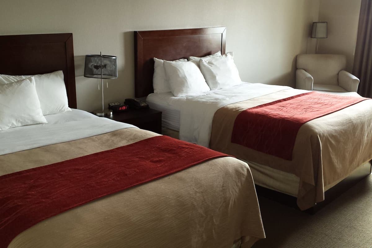 1 bedroom, desk, blackout drapes, iron/ironing board