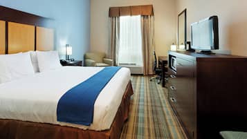 Hypo-allergenic bedding, desk, laptop workspace, iron/ironing board