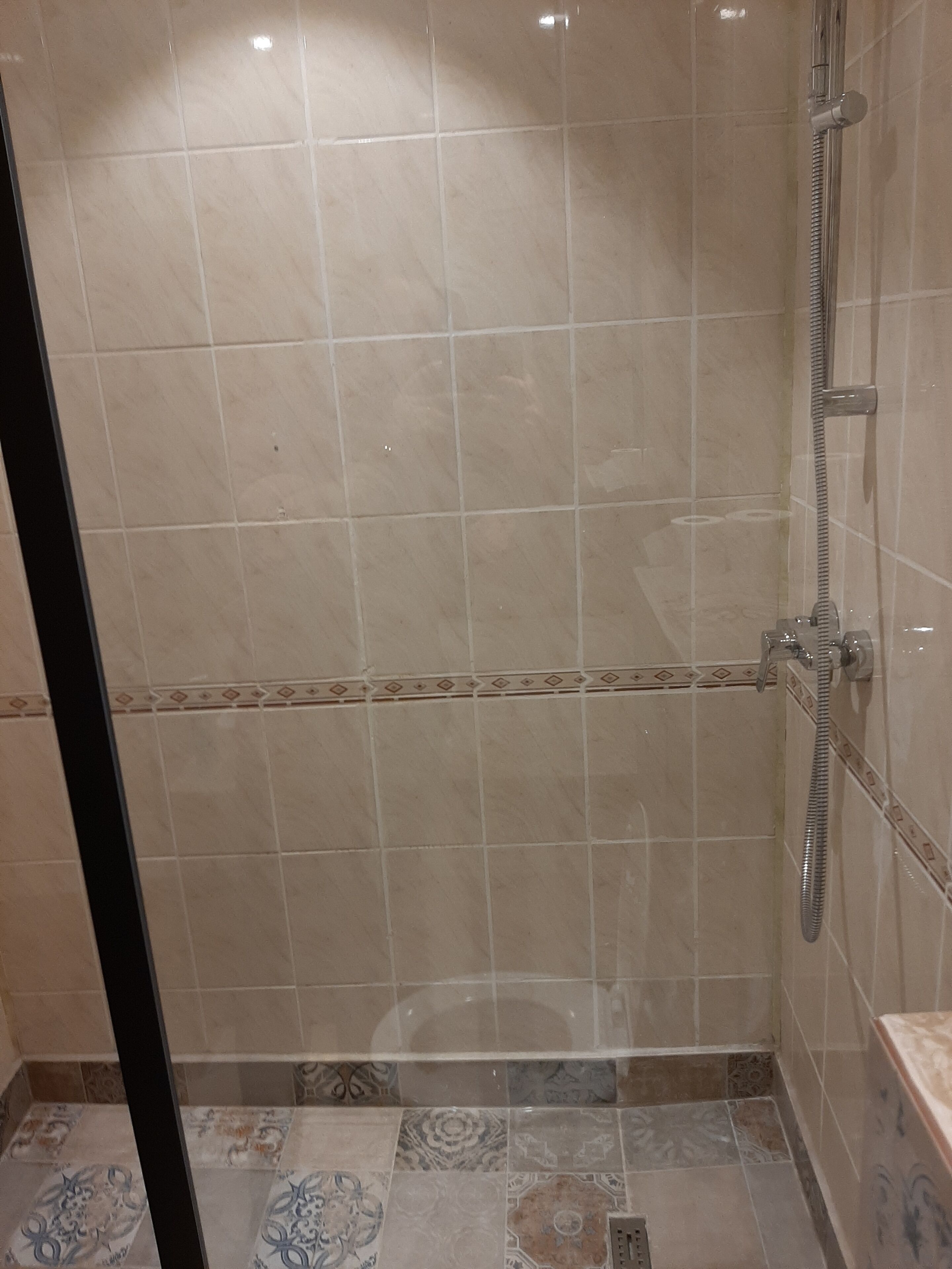 business double or twin room | bathroom | shower, hair dryer, towels