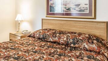 Desk, laptop workspace, free WiFi, bed sheets