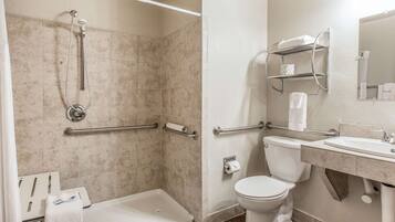 Desk, laptop workspace, free WiFi, bed sheets