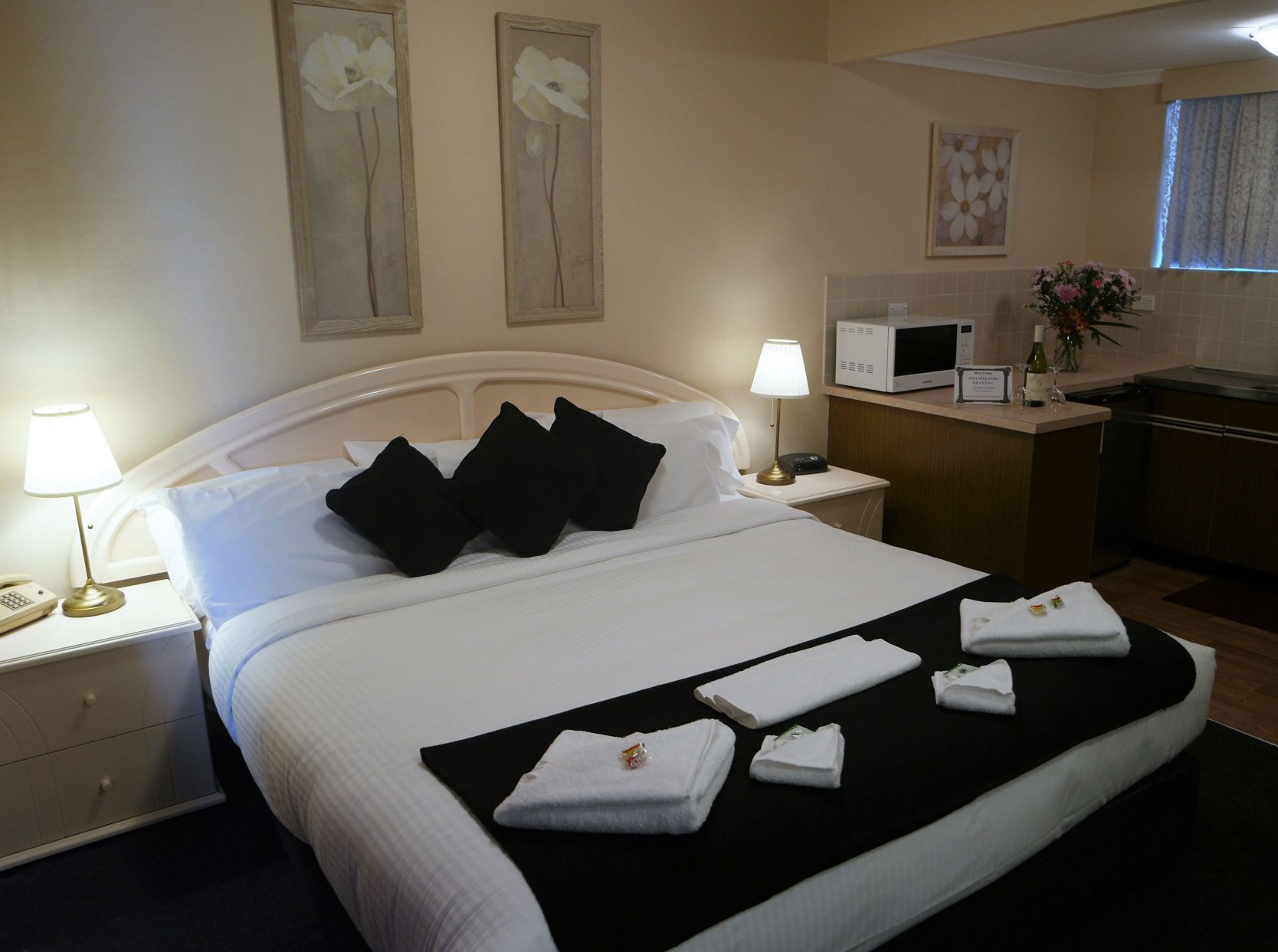 Premium bedding, blackout drapes, iron/ironing board, free WiFi