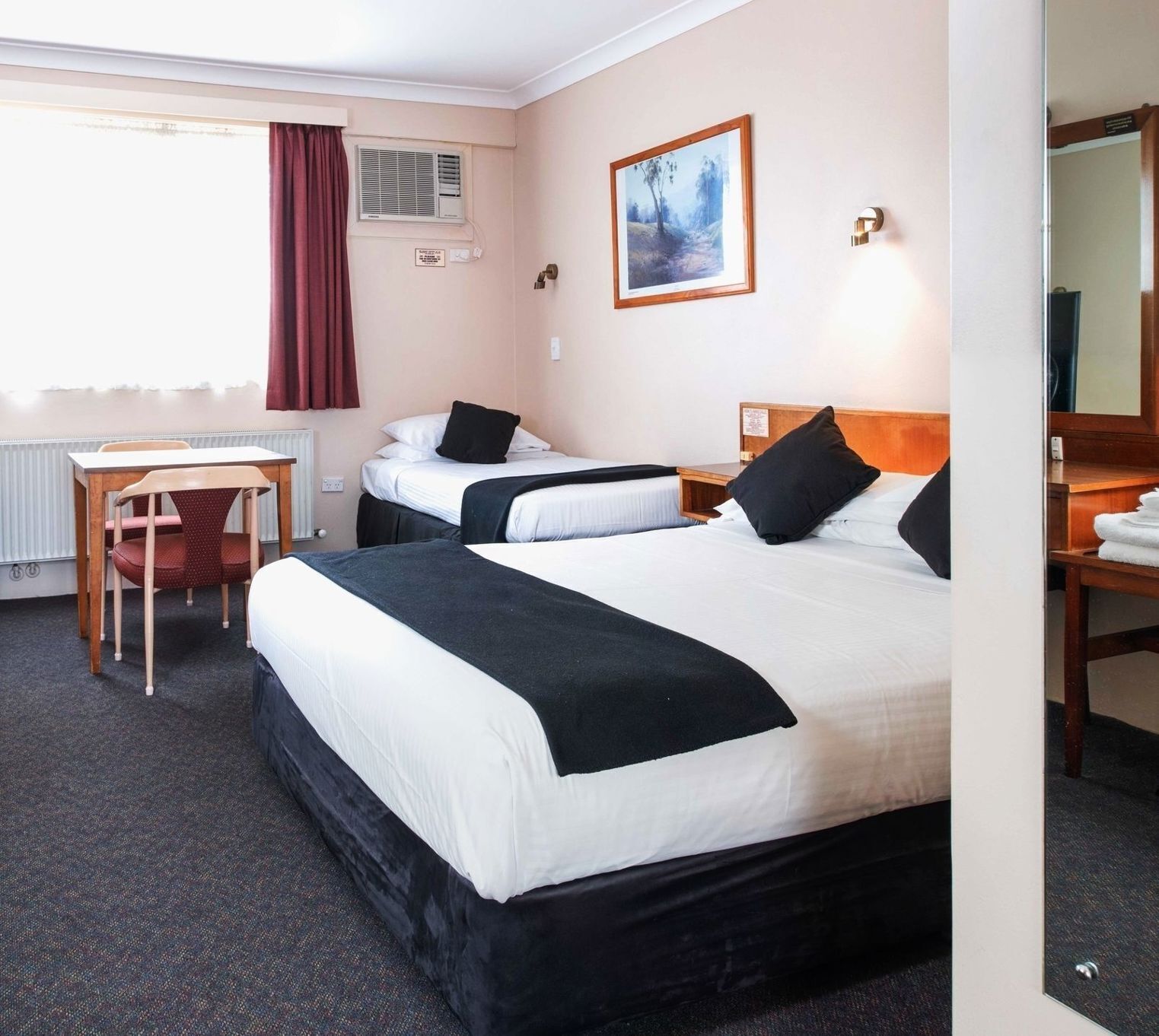 Premium bedding, blackout drapes, iron/ironing board, free WiFi