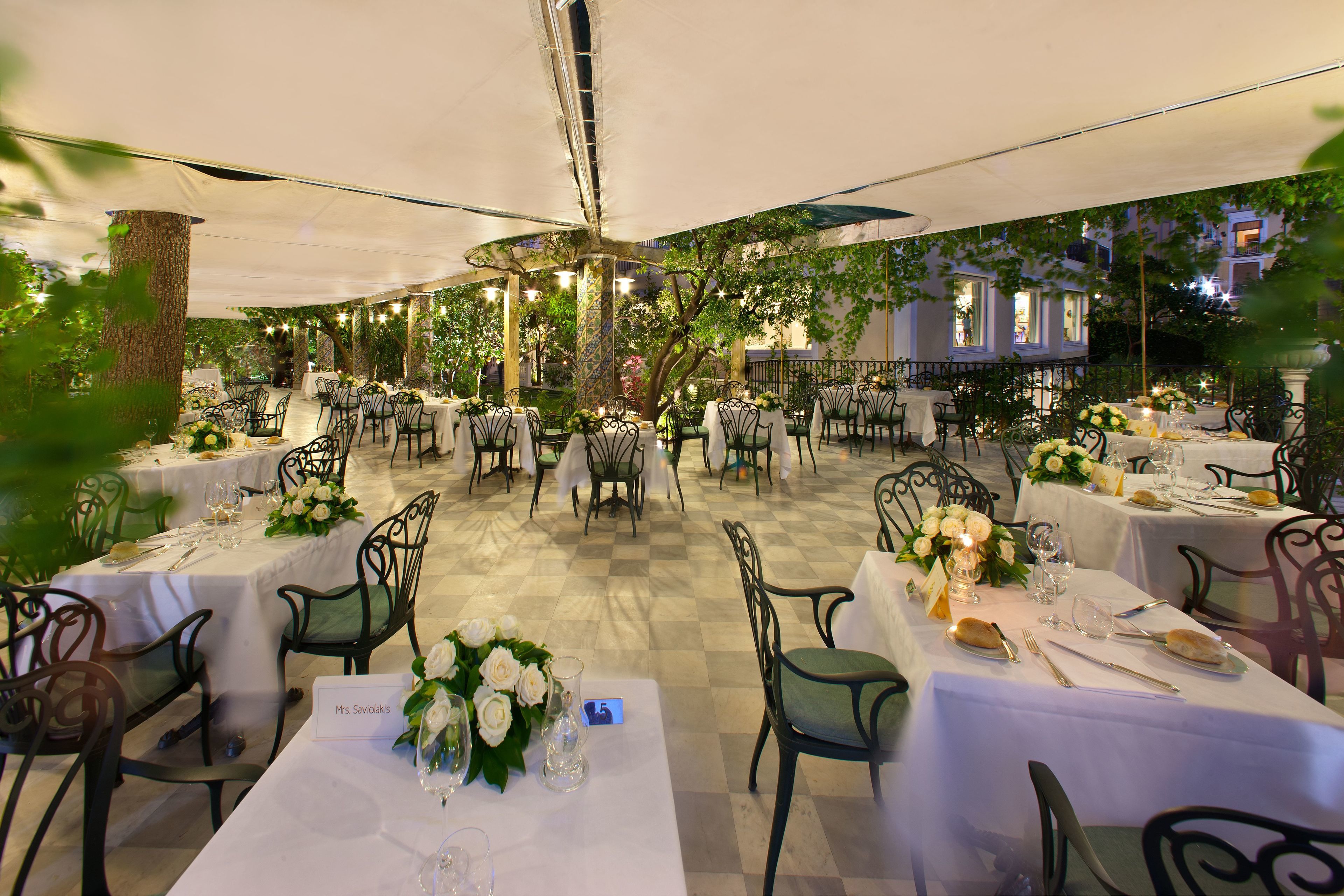 outdoor banquet area