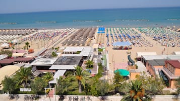 Sun loungers, beach umbrellas