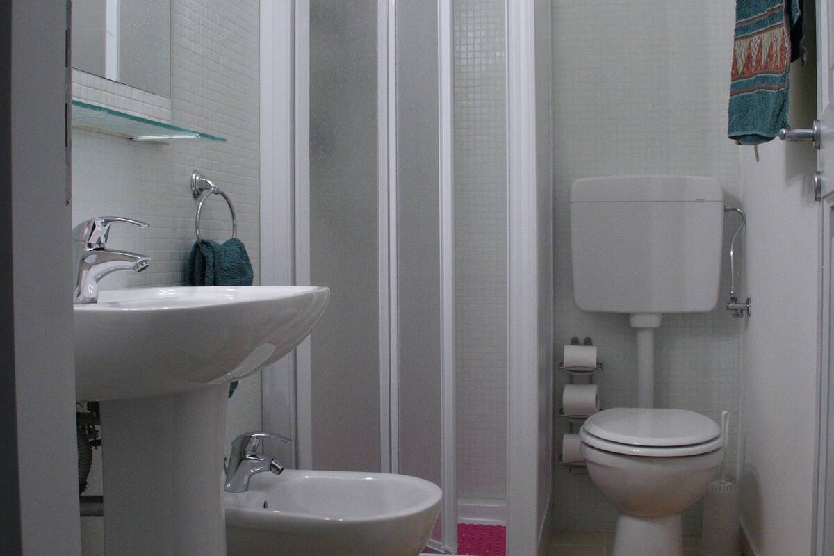 Habitación doble | Baño | Secadora de cabello y toallas