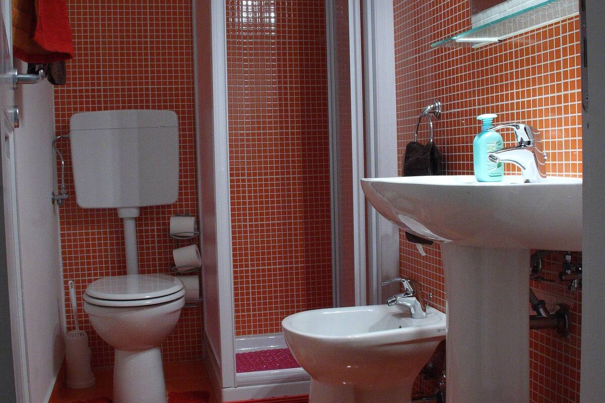 Habitación doble (Red) | Baño | Secadora de cabello y toallas