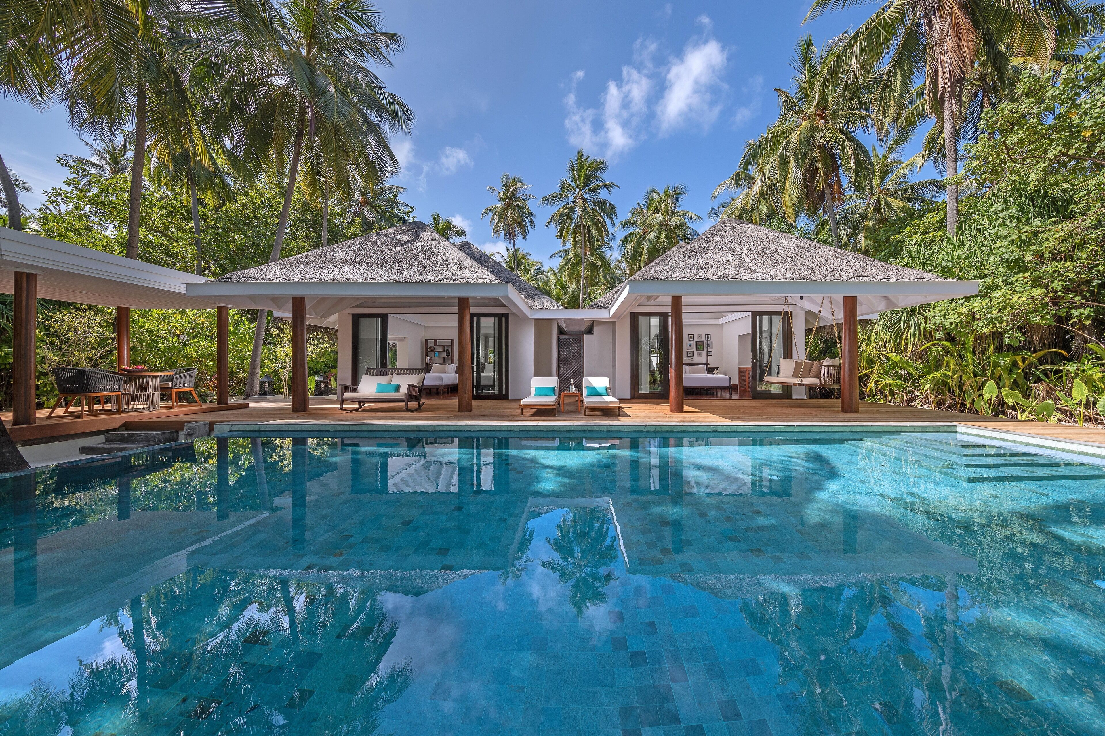 Two Bedroom Family Beach Pool Villa | Egyptian cotton sheets, premium bedding, memory foam beds, minibar