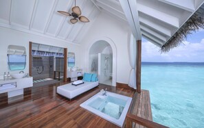 Two Bedroom Sunset Over Water Pool Residence | Bathroom | Separate tub and shower, deep soaking tub, hydromassage showerhead - Anantara Kihavah Maldives Villas (Kihavah)
