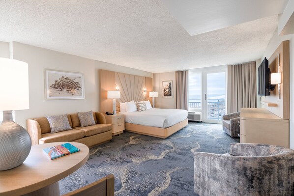 Room, 1 King Bed with Sofa bed (Coastline View) | Premium bedding, in-room safe, iron/ironing board, bed sheets