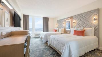 Standardzimmer, 2 Doppelbetten, Meerblick | Hochwertige Bettwaren, Zimmersafe, Bügeleisen/Bügelbrett, Bettwäsche