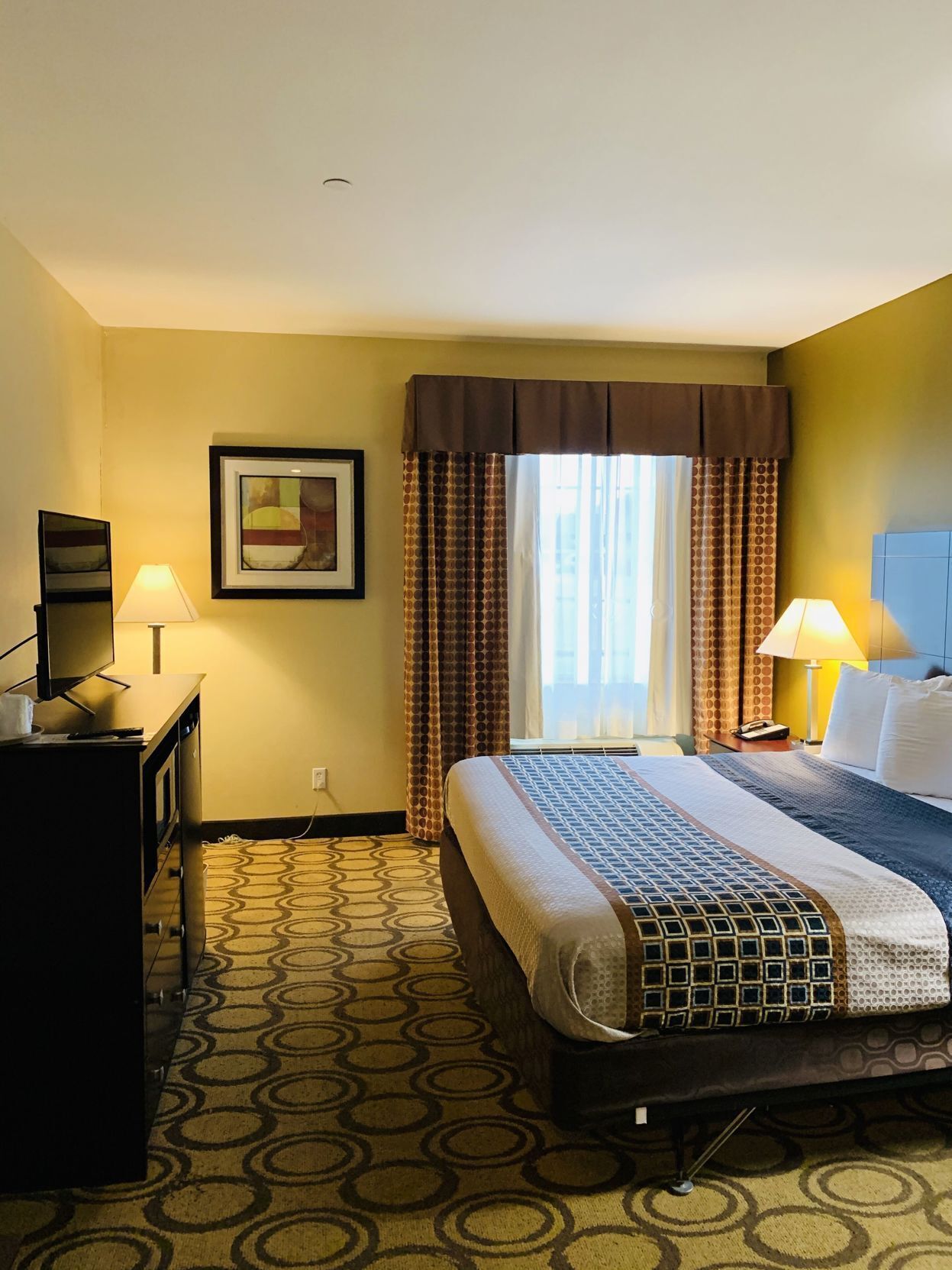 Blackout drapes, iron/ironing board, free WiFi, bed sheets