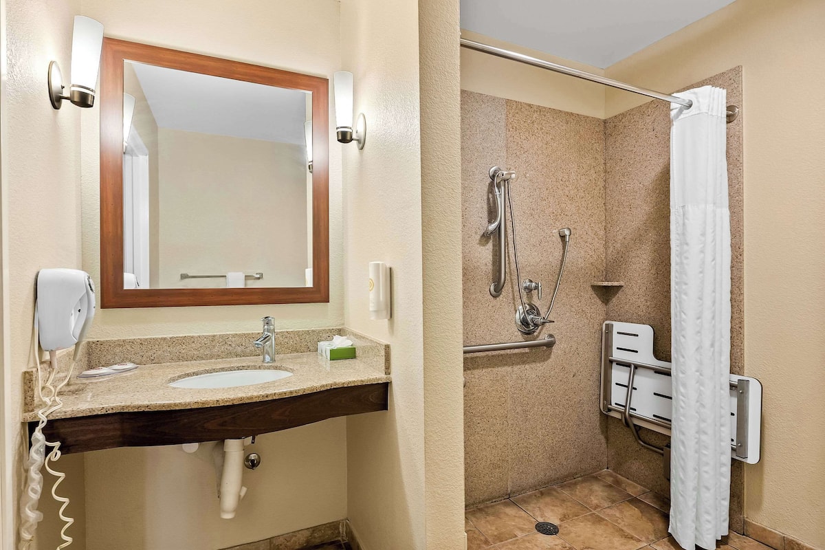 desk, blackout curtains, iron/ironing board, free cots/infant beds