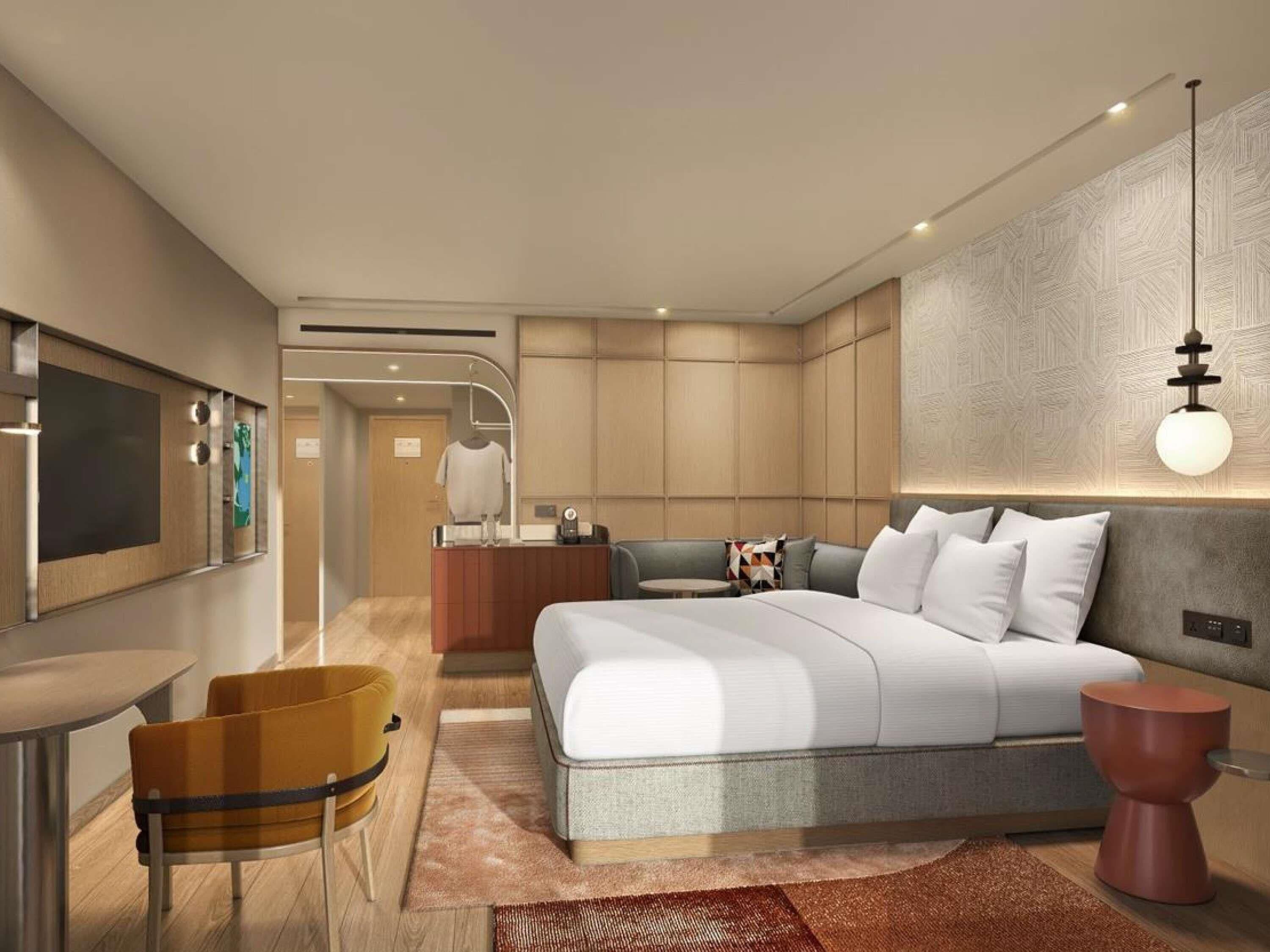 Minibar, caja de seguridad en la habitación y escritorio 