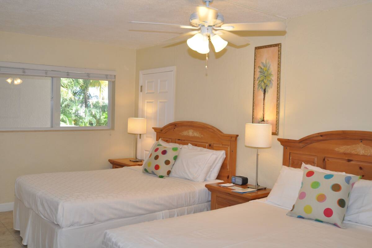 Studio, 2 Queen Beds, Non Smoking | In-room safe, iron/ironing board, free cribs/infant beds, rollaway beds