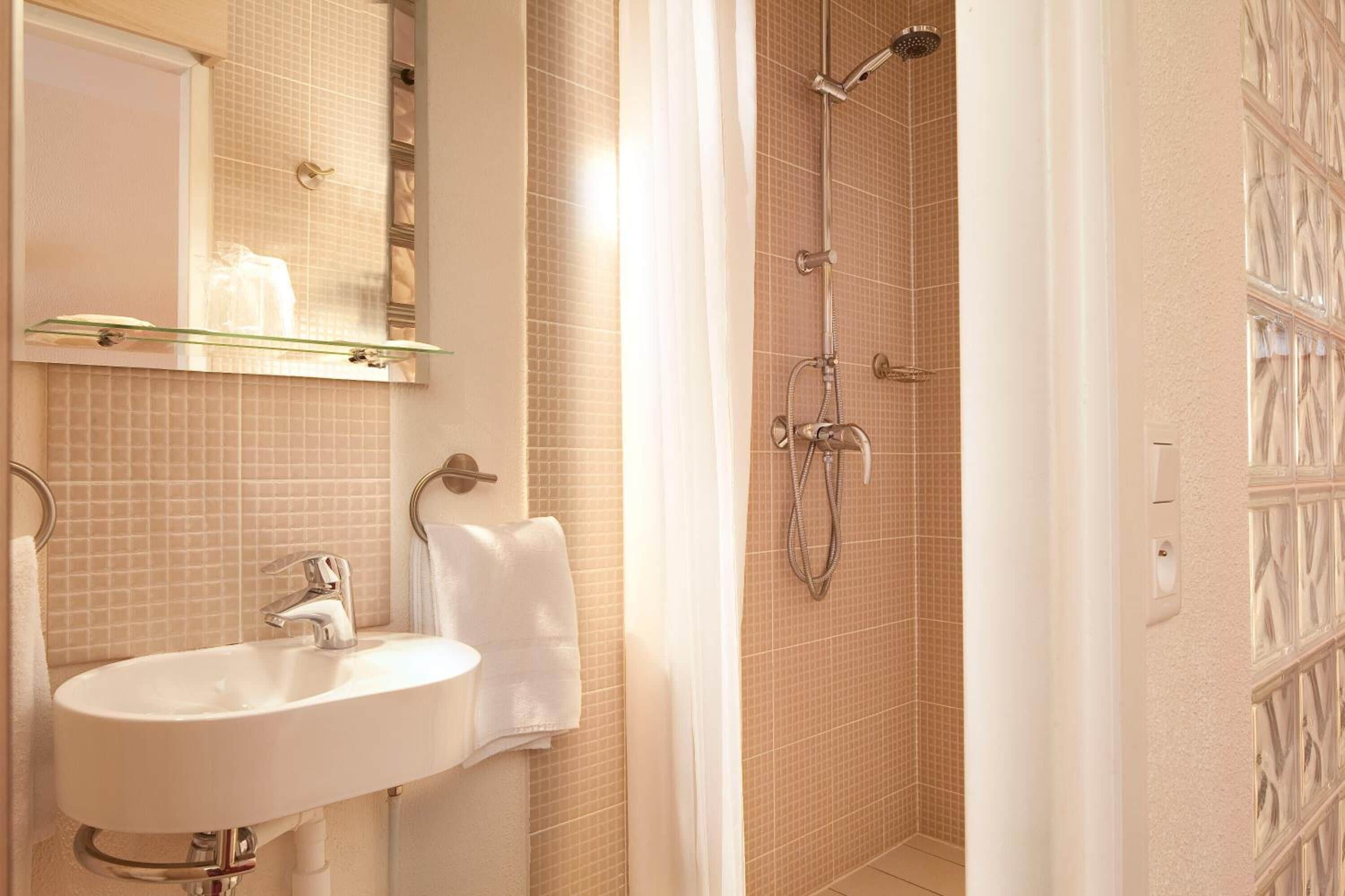 free toiletries, hair dryer, towels