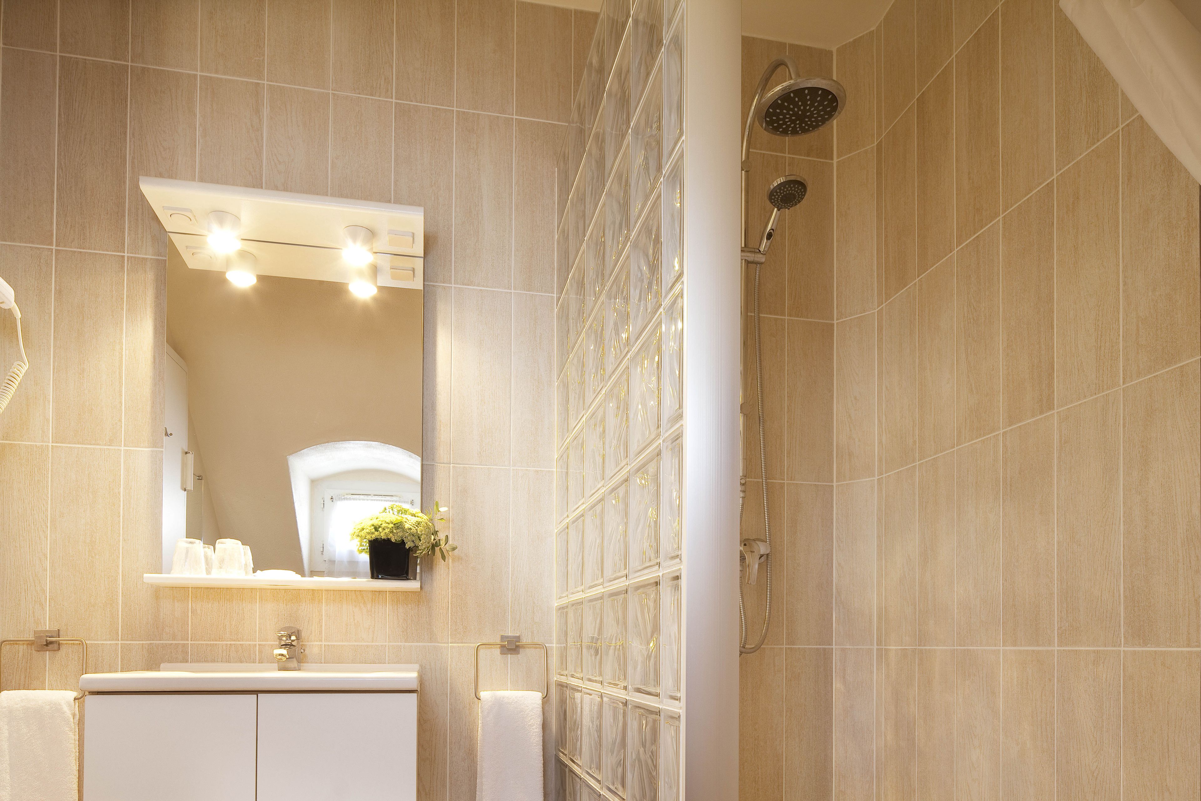 free toiletries, hair dryer, towels