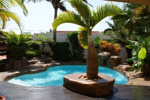 Outdoor pool, pool loungers - Africa Regent Guest House (Durban North)