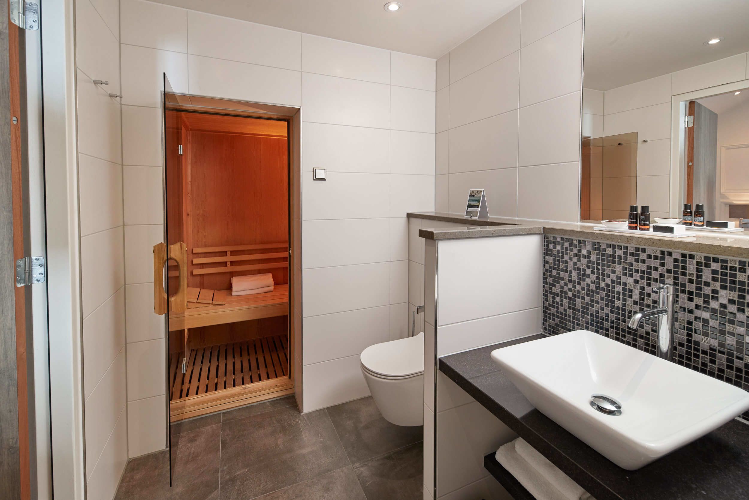 deluxe double room, sauna | bathroom | free toiletries, hair dryer, towels