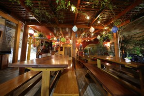 Outdoor banquet area