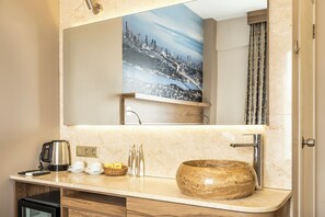 Comfort Double Room, Lanai, City View | Bathroom amenities | Shower, rainfall showerhead, eco-friendly toiletries, hair dryer - The Pera Hotel (Istanbul)