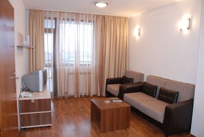 0-inch TV with cable channels, DVD player