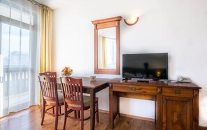 0-inch TV with cable channels, DVD player