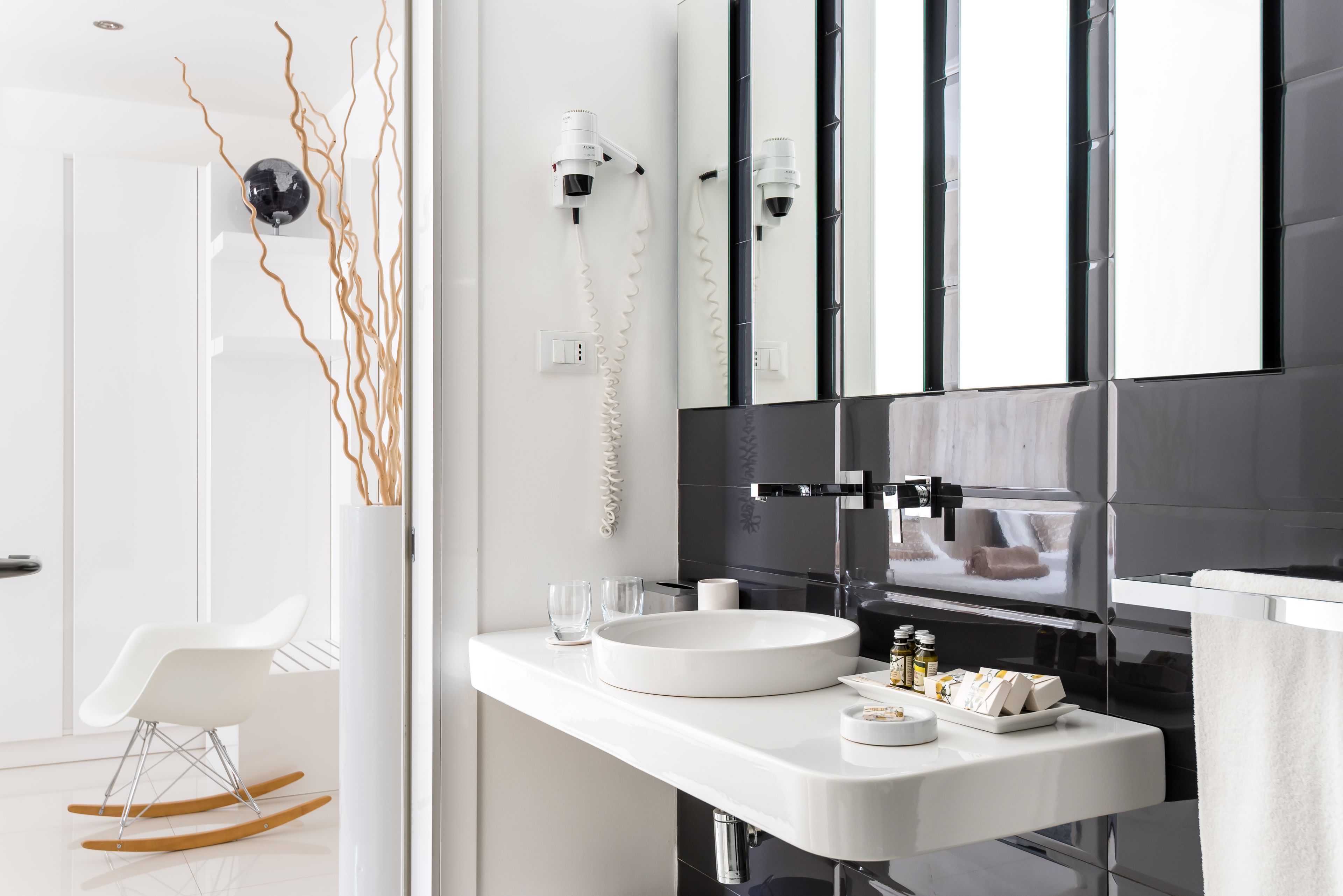 junior double or twin room | bathroom | designer toiletries, hair dryer, bidet, towels