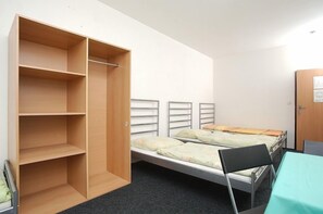 Desk, free WiFi, bed sheets