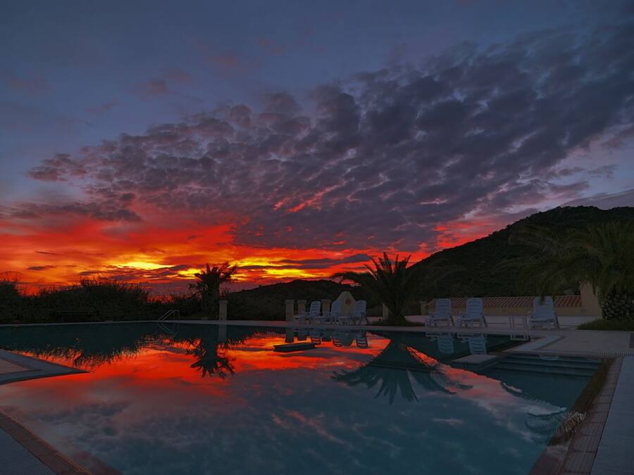 Seasonal outdoor pool, open 4 PM to 8 PM, pool umbrellas, sun loungers