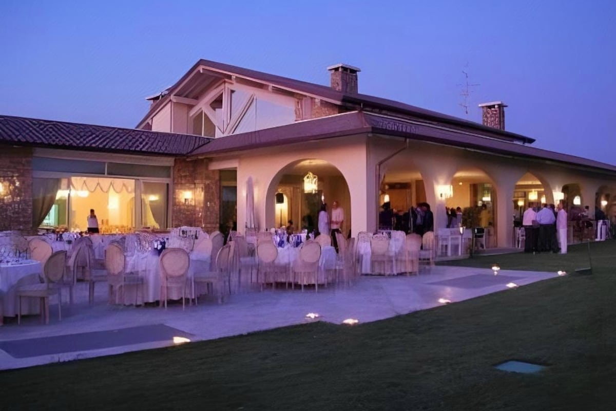 Outdoor banquet area