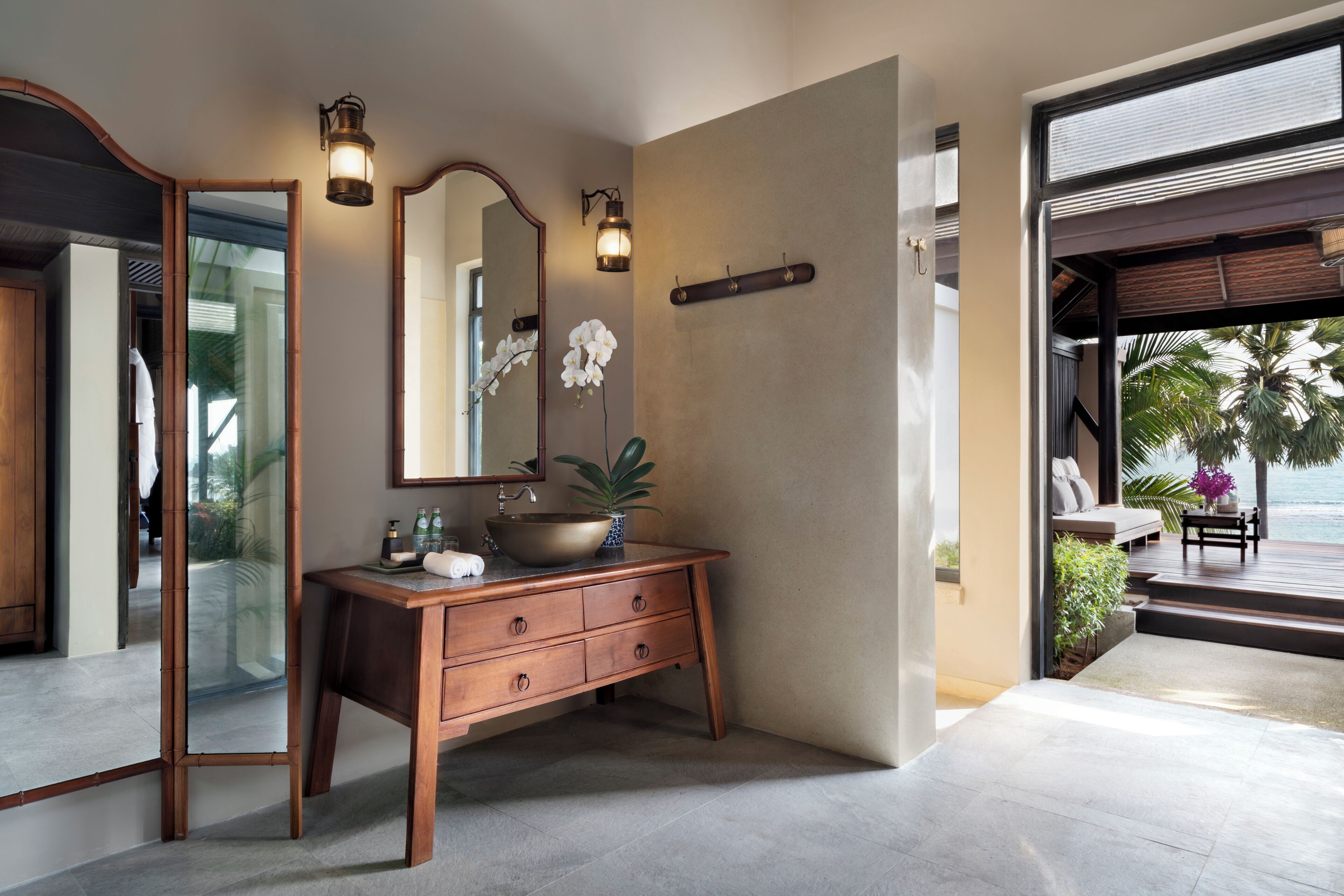 anantara seaview pool villa | bathroom | designer toiletries, hair dryer, bathrobes, slippers