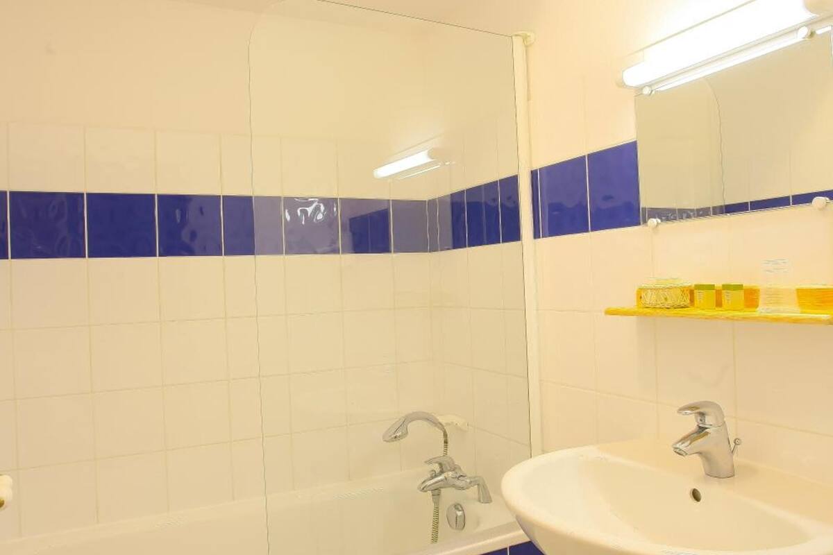 free toiletries, hair dryer, towels