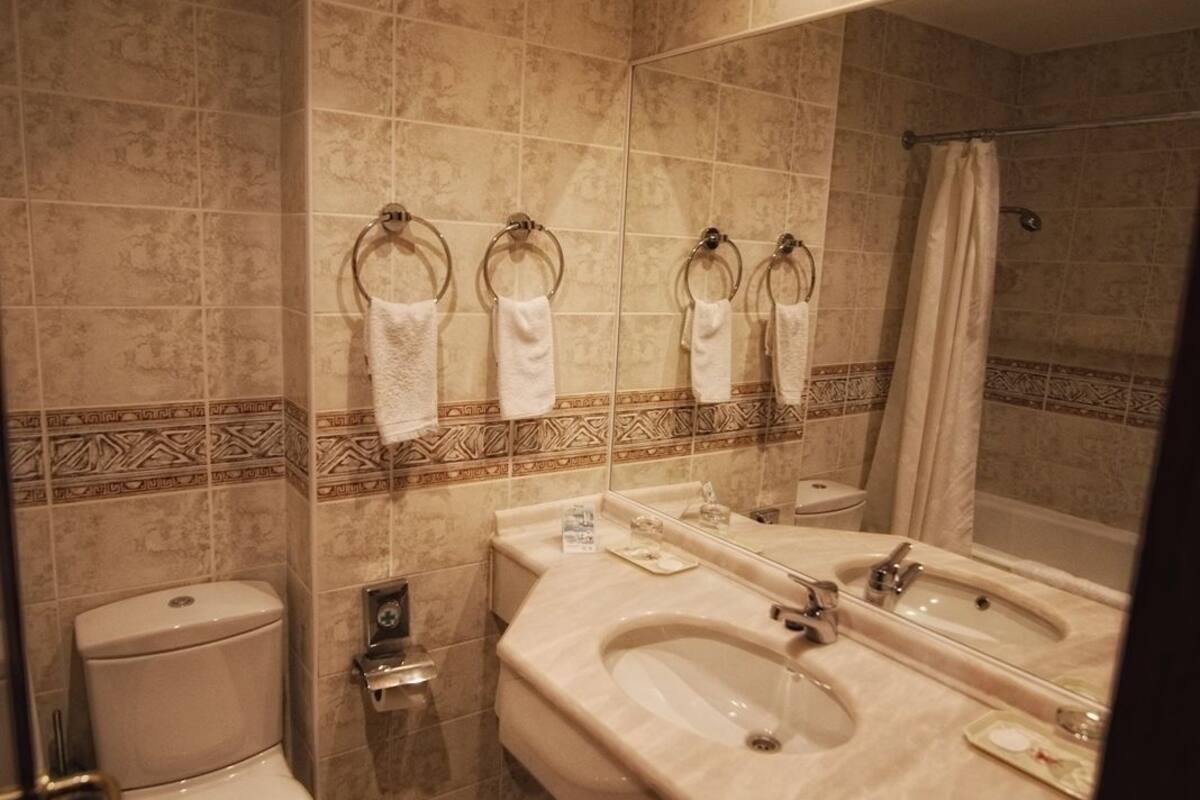 standard king room | bathroom | free toiletries, hair dryer, towels