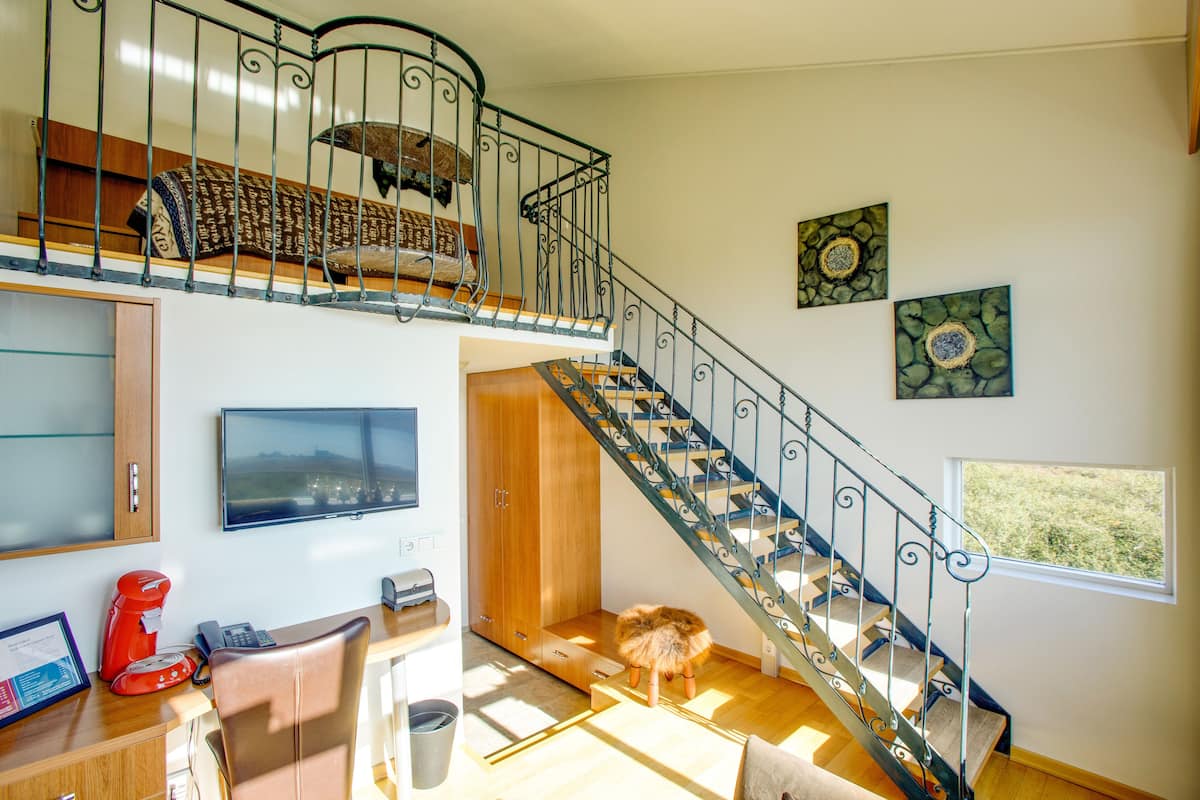 Escritorio, cortinas blackout, wifi gratis y decoración personalizada