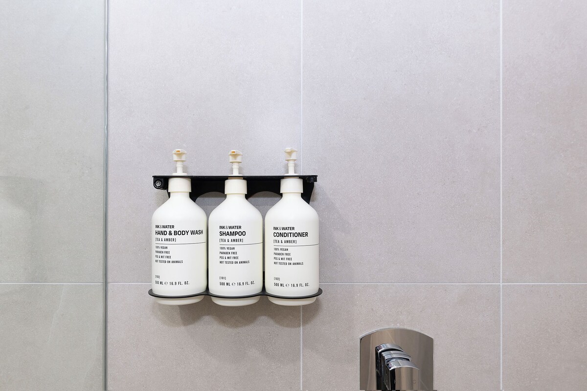 Bathroom amenities | Eco-friendly toiletries, hair dryer, towels