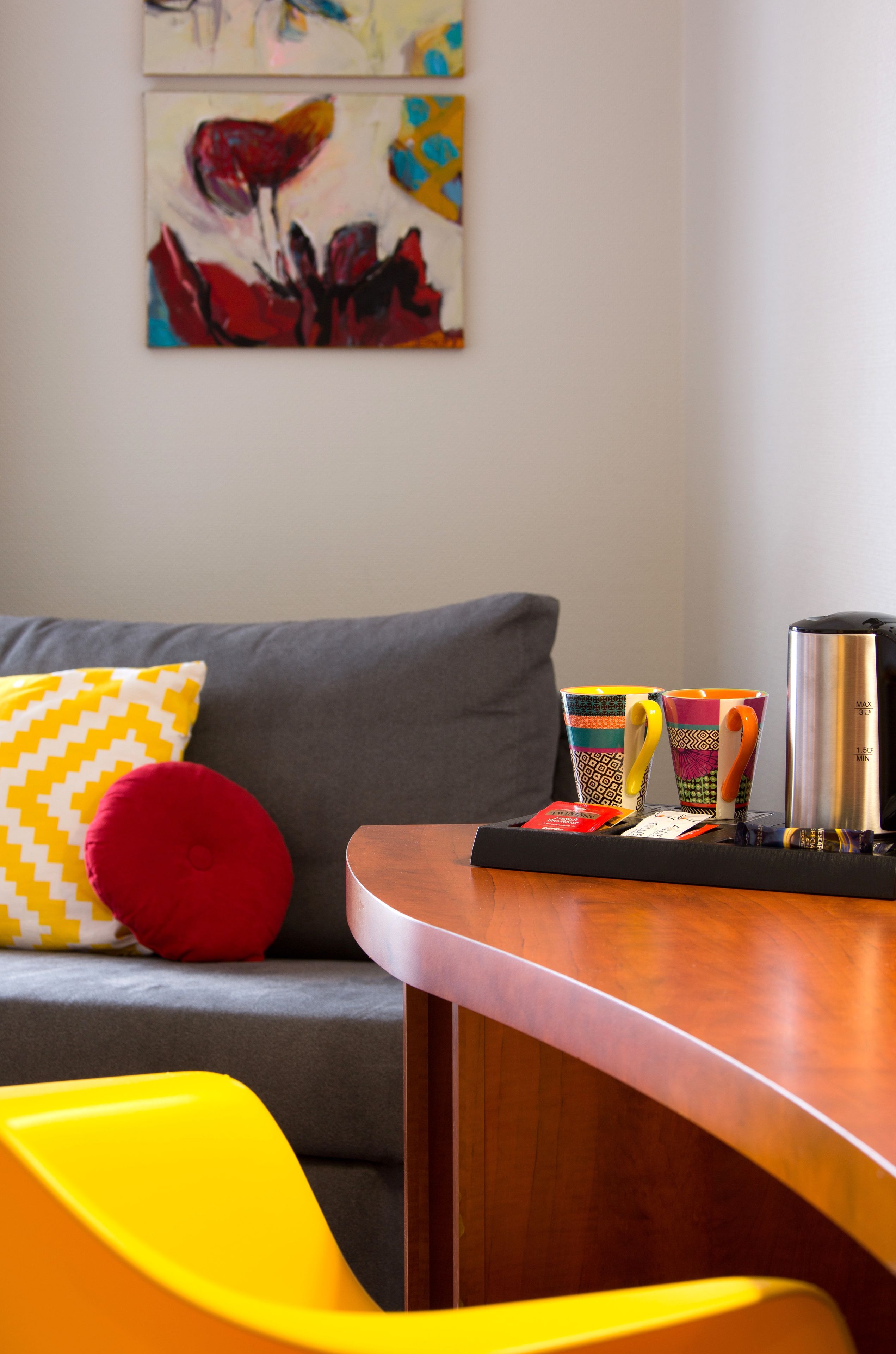 family room | in-room safe, desk, blackout curtains, soundproofing