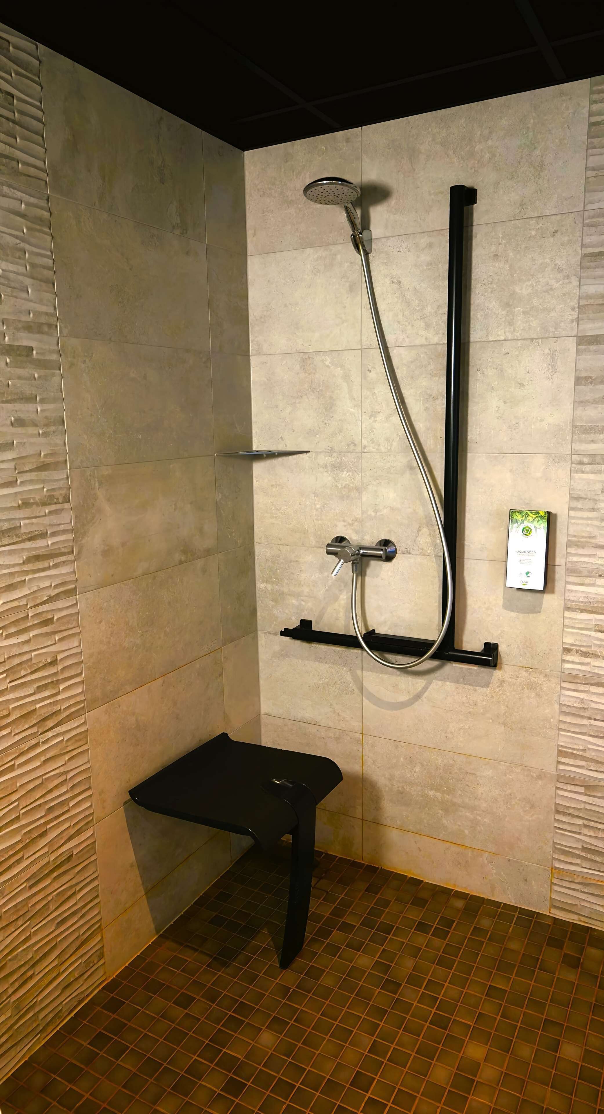 eco-friendly toiletries, hair dryer, towels