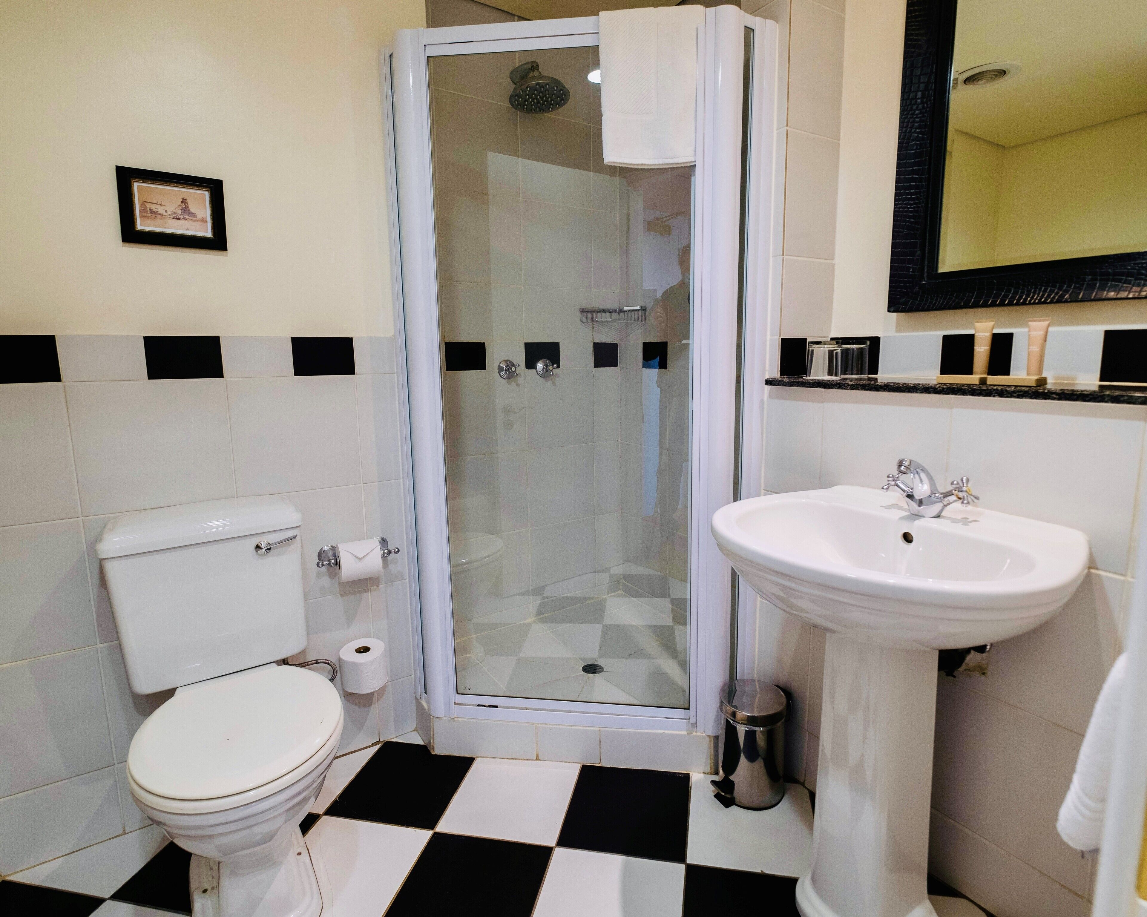 free toiletries, hair dryer, towels, soap